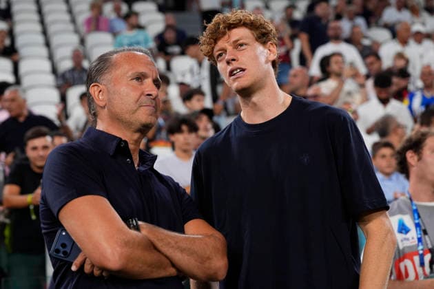 Jerry Cardinale and Jannik Sinner before the Serie A soccer match between Juventus Fc and Milan the Juventus Stadium in Turin, north west Italy - September 6, 2026. - Soccer  Copyright: xFabioxFerrari LaPressex