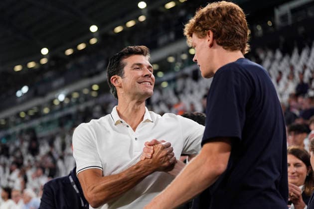 Roberto Bolle and Jannik Sinner before the Serie A soccer match between Juventus Fc and Milan the Juventus Stadium in Turin, north west Italy - September 6, 2026. - Soccer  Copyright: xFabioxFerrari LaPressex