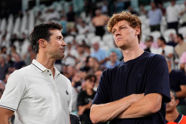 Roberto Bolle and Jannik Sinner before the Serie A soccer match between Juventus Fc and Milan the Juventus Stadium in Turin, north west Italy - September 6, 2026. - Soccer  Copyright: xFabioxFerrari LaPressex