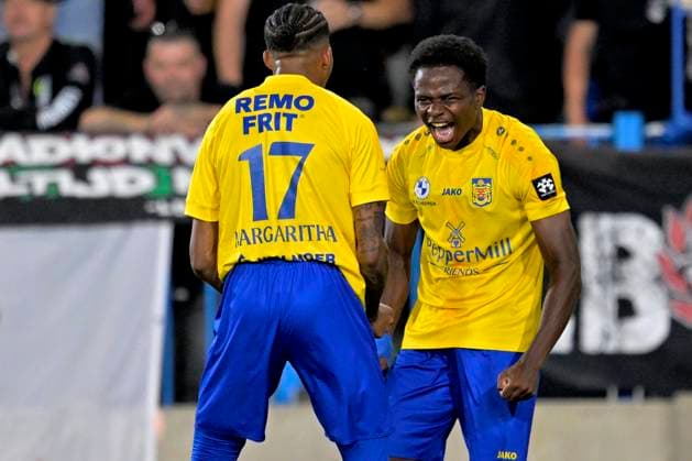 SK Beveren v OH Leuven - Jupiler Pro League BEVEREN, BELGIUM - SEPTEMBER 06 : Lokesa Chris Emmanuel forward of SK Beveren celebrates scoring a goal during the Jupiler Pro League match between SK Beveren and OH Leuven on September 6, 2026 in Beveren, Belgium, 06 09 2026 Beveren Belgium  Copyright: xSesx