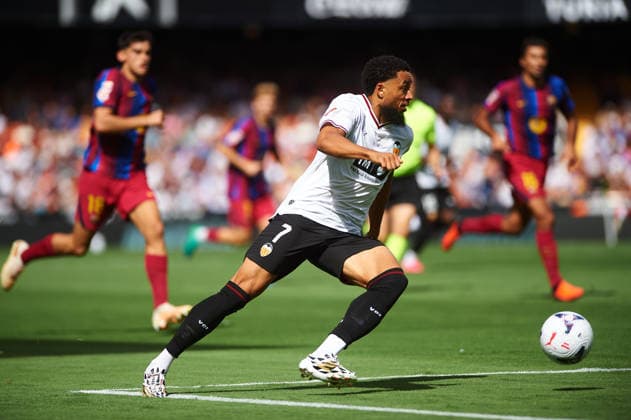 Arnaut Danjuma of Valencia CF during the LaLiga EA Sports match between Valencia CF and FC Barcelona at Mestalla on September 6, 2026, in Valencia, Spain