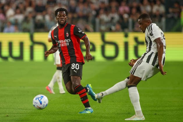 2026-09-06 Juventus v AC Milan - Serie A 2026 27 TURIN, ITALY - SEPTEMBER 6: Yunus Musah of AC Milan, Pierre Kalulu of Juventus during the Serie A 2026 27 match between Juventus and AC Milan at Allianz Stadium on September 6, 2026 in Turin, Italy. (Photo by Nderim Kaceli BSR Agency) Turin Italy Content not available for redistribution in The Netherlands directly or indirectly through any third parties. Copyright: xBSRxAgencyx