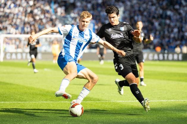 Jan-Luca Schuler 18 (Hertha BSC) im Zweikampf, Aktion, mit Anselmo Garcia MacNulty 3 (1. FC Magdeburg), Hertha BSC Berlin vs. 1. FC Magdeburg, Fussball, 2. Bundesliga, 4. Spieltag, 2026 2027, 06.09.2026 DFB regulations prohibit any use of photographs as image sequences and or quasi-video Berlin Berlin Deutschland *** Jan Luca Schuler 18 Hertha BSC in a tackle, action, with Anselmo Garcia MacNulty 3 1 FC Magdeburg, Hertha BSC Berlin vs. 1 FC Magdeburg, soccer, 2. Bundesliga, Matchday 4, 2026–2027, September 6, 2026 DFB regulations prohibit any use of photographs as image sequences and or quasi-video Berlin, Berlin, Germany Copyright: xkolbert-press MarkusxVerwimpx