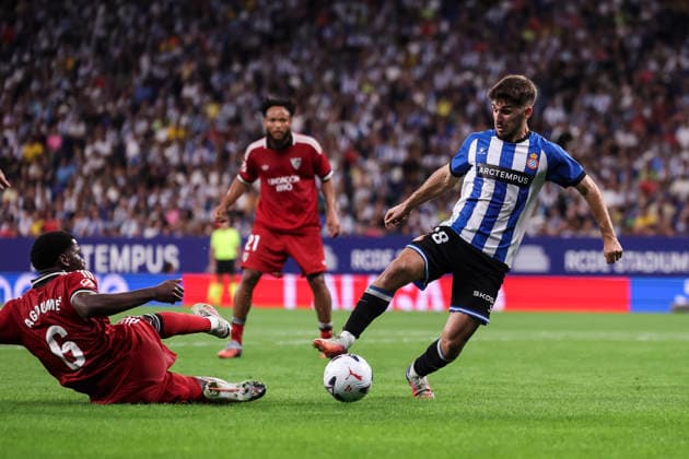 September 6, 2026, Cornella, Barcelona, SPAIN: Javi Hernandez of RCD Espanyol in action during the Spanish league, LaLiga EA Sports, football match played between RCD Espanyol and Sevilla CF at RCDE Stadium on September 06, 2026 in Cornella, Spain. Cornella SPAIN - ZUMAa181 20260906_zaa_a181_315 Copyright: xJavierxBorregox