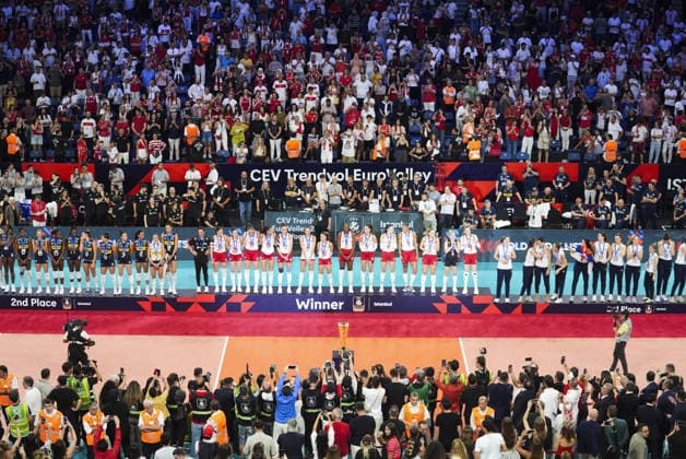 Turkiye retain European women s volleyball title with 3-2 win over Italy ISTANBUL, TURKIYE - SEPTEMBER 6: Players of the Turkish National Women’s Volleyball Team celebrate after defeating Italy 3-2 in the final to win the 2026 CEV Women’s European Volleyball Championship at Sinan Erdem Sports Hall in Istanbul, Turkiye, on September 6, 2026. Agit Erdi Ulukaya Anadolu Istanbul Turkey. Editorial use only. Please get in touch for any other usage.  Copyright: x2026xAnadoluxAgitxErdixUlukayax