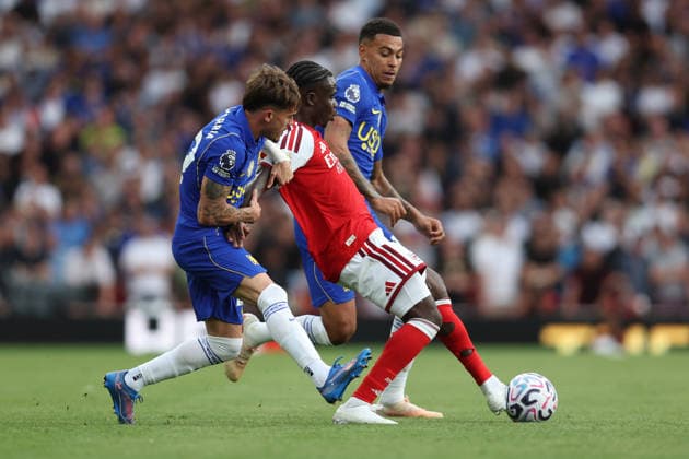 Arsenal gegen Chelsea, 6. September 2026, London, Premier League, Fußball, Arsenal gegen Chelsea, Bukayo Saka von Arsenal, Foto: Charlotte Wilson, Offside, London, Großbritannien Copyright: xCharlottexWilsonx xOffsidexOffside