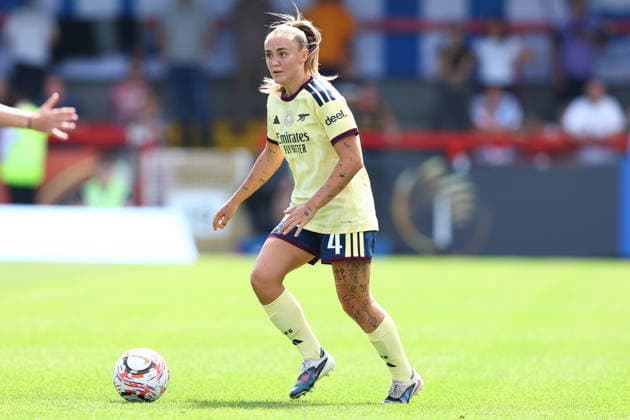 Crawley, England, 6th September 2026. Georgia Stanway of Arsenal during the Brighton Women vs Arsenal Women Barclays Women s Super League match at Broadfield Stadium, Crawley. Picture credit should read: Paul Terry Sportimage EDITORIAL USE ONLY. No use with unauthorised audio, video, data, fixture lists, club league logos or live services. Online in-match use limited to 120 images, no video emulation. No use in betting, games or single club league player publications. SPI_124_PT_Brighton_W_Arsenal_W SPI-4977-0124