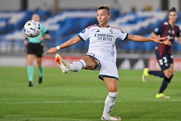 September 6, 2026, Madrid, Madrid, Spain: 24 ARIANNA CARUSO of Real Madrid CF Femenino controls the ball during the Spanish Women League, Liga F, football match played between REAL MADRID fem Vs SD EIBAR femenino at Alfredo Di Stefano stadium on September 6, 2026, in Valdebebas, Madrid, Spain. Spanish Women League REAL MADRID Vs SD EIBAR Femenino (09.06.27) - ZUMAc312 20260906_zsp_c312_261 Copyright: xOscarxManuelxSanchezx