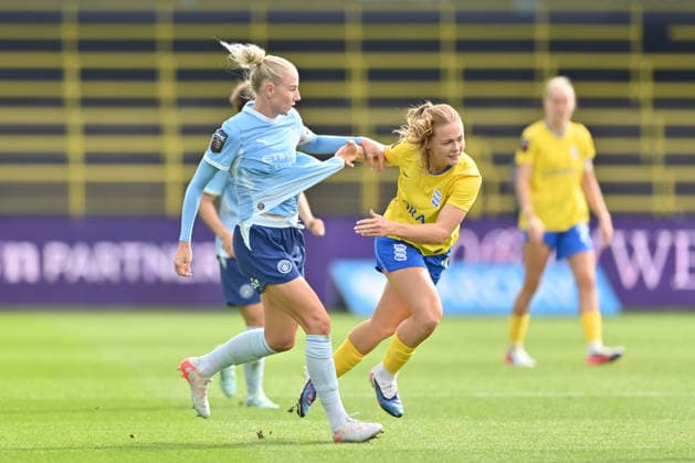 Manchester City versus Birmingham City in the Barclays WSL at the Joie Stadium Featuring: Alex Greenwood, Lily Crosthwaite Where: Manchester, United Kingdom When: 06 Sep 2026 Credit: Graham Finney Cover Images EDITORIAL USE ONLY. NOT FOR USE BY NEWSPAPERS BASED IN THE UK. Copyright: xx coverimg55988965