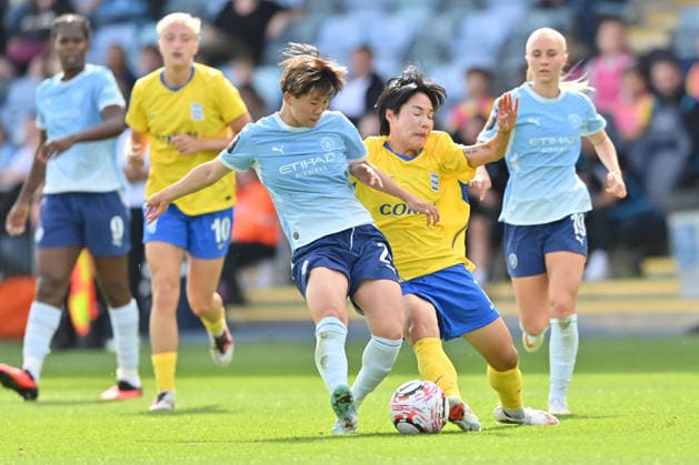 Manchester City versus Birmingham City in the Barclays WSL at the Joie Stadium Featuring: Aoba Fujino, Geum-min Lee Where: Manchester, United Kingdom When: 06 Sep 2026 Credit: Graham Finney Cover Images EDITORIAL USE ONLY. NOT FOR USE BY NEWSPAPERS BASED IN THE UK. Copyright: xx coverimg55988961