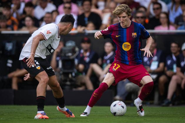 September 6, 2026, Valencia, Spain, Spain: Anthony GORDON of Barcelona during the LaLiga match between Valencia CF and FC Barcelona, Barca at Estadi de Mestalla on September 06, 2026 in Valencia, Spain. Omar Arnau Valencia Spain - ZUMAm308 20260906_zsp_m308_013 Copyright: xMatthieuxMirvillex