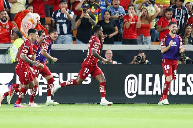Helinho of Toluca celebrates a goal in a Leagues Cup final match between Toluca and Monterrey at Shell Energy Stadium in Houston, USA, 06 September 2026. Final Leagues Cup: Toluca - Monterrey !ACHTUNG: NUR REDAKTIONELLE NUTZUNG!  Copyright: xCarlosxRamírezx AME5212 20260907-55021326565_1