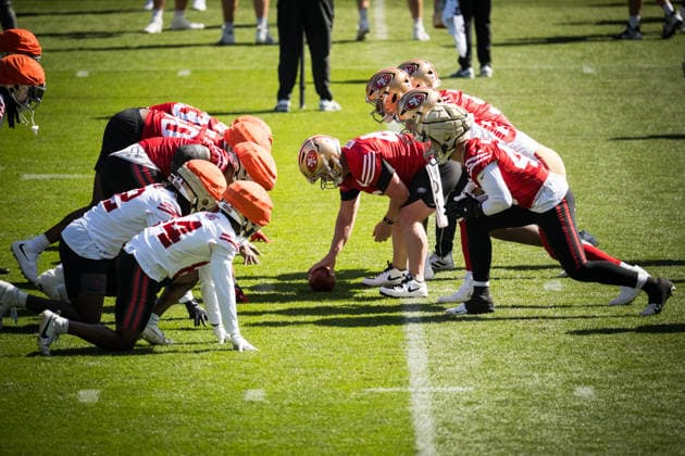 American football, NFL, San Francisco 49ers, training session and press conference in Melbourne
