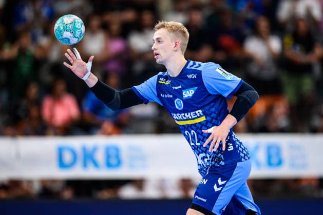 TVB Stuttgart vs. Füchse Berlin, Handball 1 Bundesliga, Men s Division, 2026–2027 Season, TVB Stuttgart vs. Füchse Berlin, Porsche Arena, Stuttgart s Torben Matzken in action, Stuttgart, Porsche Arena, Baden-Württemberg, Germany