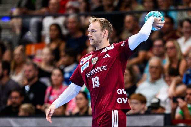 TVB Stuttgart vs. Füchse Berlin, Handball 1 Bundesliga, Men s, 2026–2027 Season, TVB Stuttgart vs. Füchse Berlin, Porsche Arena, Berlin s Mathias Gidsel in action, Stuttgart, Porsche Arena, Baden-Württemberg, Germany
