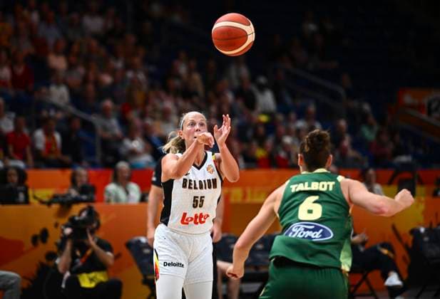 Belgium v Australia - FIBA Women s Basketball World Cup 2026 BERLIN, GERMANY - SEPTEMBER 07 : Allemand Julie point guard of Belgium and Talbot Steph small forward of Australia during the FIBA Women s Basketball World Cup group C phase match between Belgium and Australia in Berlin on September 7, 2026 in Berlin, Germany, 07 09 2026 Berlin Germany  Copyright: xVincentxKalutx