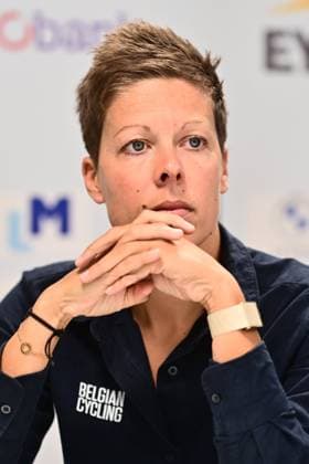 Belgian Cycling press conference, PK, Pressekonferenz TUBIZE, BELGIUM - SEPTEMBER 07 : De Baat Kim (BEL) Talent Coach of the Belgian national cycling team Road Women Juniors & Assistant National Coach Road Women U23 & Elite pictured during a press conference of Belgian Cycling prior to the Montreal 2026 UCI Road World Championships on September 7, 2026 in Tubize, Belgium, 07 09 2026 Tubize Belgium  Copyright: xPeterxDexVoechtx