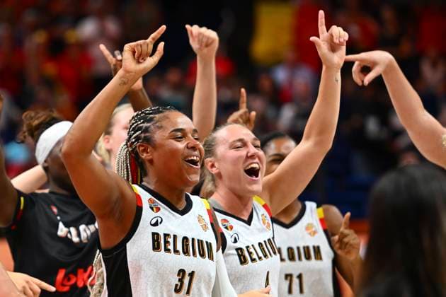 Belgium v Australia - FIBA Women s Basketball World Cup 2026 BERLIN, GERMANY - SEPTEMBER 07 : Lisowa Mbaka Maxuella small forward of Belgium celebrates the victory during the FIBA Women s Basketball World Cup group C phase match between Belgium and Australia in Berlin on September 7, 2026 in Berlin, Germany, 07 09 2026 Berlin Germany  Copyright: xVincentxKalutx