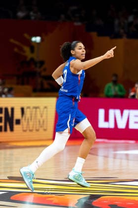 Leila Lacan, France, 71, celebrates, GER, Nigeria vs. France, Basketball, 2026 FIBA Women s World Cup, Group Stage, Matchday 3, September 7, 2026, Germany, Nigeria vs. France, basketball, 2026 FIBA Women’s World Cup, group stage, Matchday 3, September 7, 2026, Berlin Copyright: xEibner-Pressefoto MaxxVincenx EP_MVN