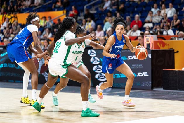 Leila Lacan (France), 71, dribbling; Grace Efosa Aguebor (Nigeria), 01; GER; Nigeria vs. France; basketball; 2026 FIBA Women’s World Cup; group stage; Matchday 3; September 7, 2026, GER, Nigeria vs. France, Basketball, 2026 FIBA Women’s World Cup, Group Stage, Match Day 3, September 7, 2026, Berlin Copyright: xEibner-Pressefoto MaxxVincenx EP_MVN
