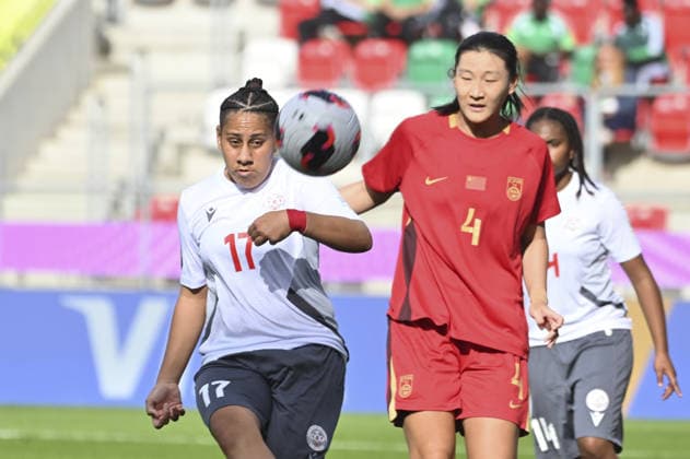 IPA88243052 - Deyanera Michel (NCL) and Jiaxin Huang (CHN) during the FIFA U-20 Women s World Cup match between New Caledonia and China PR in Sosnowiec, Poland, on September 7, 2026  Copyright: xMichalxDubiel IPAxSportx xx IPA88243052