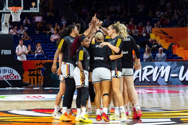 German team huddling during warm-ups before the game, Nyara Sabally (Germany), 08, Alexis Peterson (Germany), 01, Alexandra Wilke, Germany, 03, Leonie Fiebich, Germany, 13, GER, Germany vs. Mali, basketball, 2026 FIBA Women’s World Cup, group stage, Matchday 3, September 7, 2026, GER, Germany vs. Mali, basketball, 2026 FIBA Women’s World Cup, group stage, Matchday 3, September 7, 2026, Berlin Copyright: xEibner-Pressefoto MaxxVincenx EP_MVN