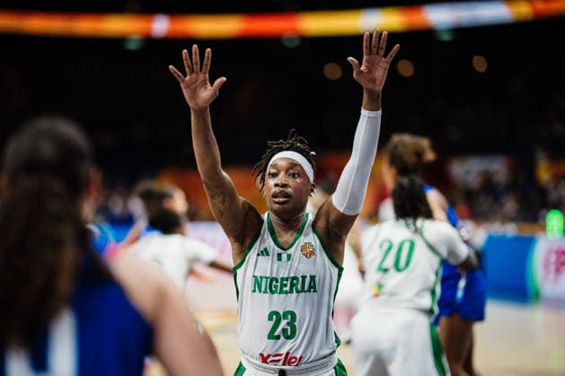 2026 FIBA Women’s Basketball World Cup: Nigeria vs. France, September 7, 2026: Ezinne Kalu of Nigeria, No. 23, attempts a block during the FIBA Women’s Basketball World Cup 2026, Group Stage, Group B, Matchday 3: Nigeria vs. France on September 7, 2026, at the Uber Arena in Berlin Copyright: xBEAUTIFULxSPORTS Tonhäuserx