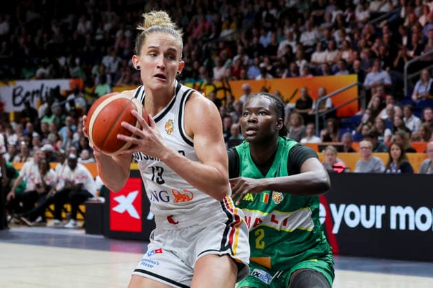 Leonie Fiebich of Germany and Aminata Sangare of Mali battle for the ball during the FIBA Women s Basketball World Cup Germany 2026 group match between Germany and Mali at the Berlin Arena on September 7, 2026, in Berlin, Germany. Photo by Marco Steinbrenner, DeFodi Images