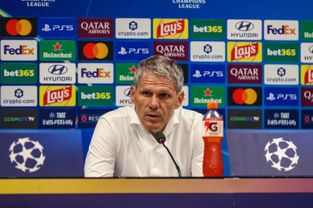SOCCER - UEFA CL, AEK vs LASK ATHENS,GREECE,07.SEP.26 - SOCCER - UEFA Champions League, AEK Athens vs Linzer ASK, preview, press conference, PK, Pressekonferenz LASK. Image shows head coach Dietmar Kuehbauer (LASK).  GEPAxpictures xManuelxBinder