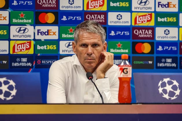 SOCCER - UEFA CL, AEK vs LASK ATHENS,GREECE,07.SEP.26 - SOCCER - UEFA Champions League, AEK Athens vs Linzer ASK, preview, press conference, PK, Pressekonferenz LASK. Image shows head coach Dietmar Kuehbauer (LASK).  GEPAxpictures xManuelxBinder