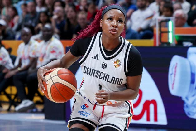 Alexis Peterson of Germany controls the ball during the FIBA Women s Basketball World Cup Germany 2026 group match between Germany and Mali at the Berlin Arena on September 7, 2026, in Berlin, Germany. Photo by Marco Steinbrenner, DeFodi Images