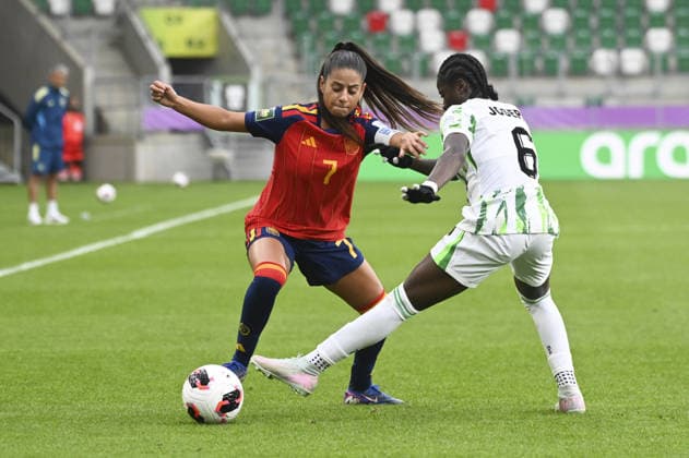 IPA88245674 - Noe Bejarano (ESP) and Queen Joseph (NGA) during the FIFA U-20 Women s World Cup match between Spain and Nigeria in Sosnowiec, Poland, on September 7, 2026  Copyright: xMichalxDubiel IPAxSportx xx IPA88245674