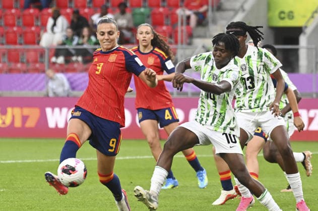 IPA88245644 - Marisa Garcia (ESP) and Kafayat Mafisere (NGA) during the FIFA U-20 Women s World Cup match between Spain and Nigeria in Sosnowiec, Poland, on September 7, 2026  Copyright: xMichalxDubiel IPAxSportx xx IPA88245644