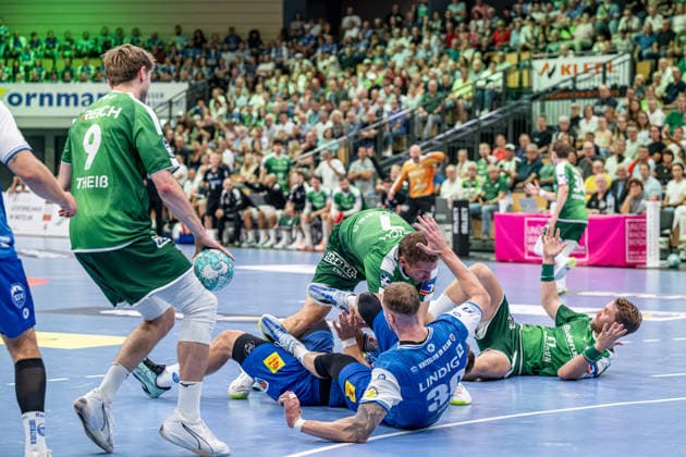 OPEL Handball Bundesliga: HSG Wetzlar vs. ThSV Eisenach, September 7, 2026: Niklas Theiß (HSG Wetzlar), 9, Dominik Mappes HSG Wetzlar, 7, Dominik Solak ThSV Eisenach, 30, Petter Oeverby HSG Wetzlar, 11 OPEL Handball Bundesliga HSG Wetzlar vs. ThSV Eisenach Wetzlar, September 7, 2026 Copyright: xBEAUTIFULxSPORTS Roeczeyx