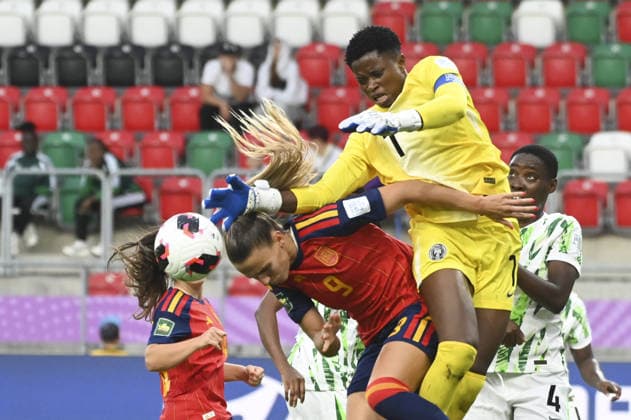 IPA88246134 - Marisa Garcia (ESP) and Christiana Uzoma (NGA) during the FIFA U-20 Women s World Cup match between Spain and Nigeria in Sosnowiec, Poland, on September 7, 2026  Copyright: xMichalxDubiel IPAxSportx xx IPA88246134