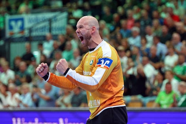September 7, 2026, xovx, Opel Handball Bundesliga, HSG Wetzlar vs. ThSV Eisenach; Bart Ravensbergen celebrates; HSG Wetzlar; Wetzlar; Buderus Arena; Hesse; Germany; DE