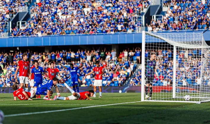 Getafe CF vs Real Club Celta de Vigo - LaLiga EA Sports - 07 09 2026 Martin Satriano of Getafe CF make a goal during the LaLiga EA Sports match between Getafe CF and Real Club Celta de Vigo at Coliseum Stadium on September 07, 2026 in Getafe, Spain. Getafe Spain Copyright: xPabloxGarciaxSacristan PGSxPhotoxAgencyx