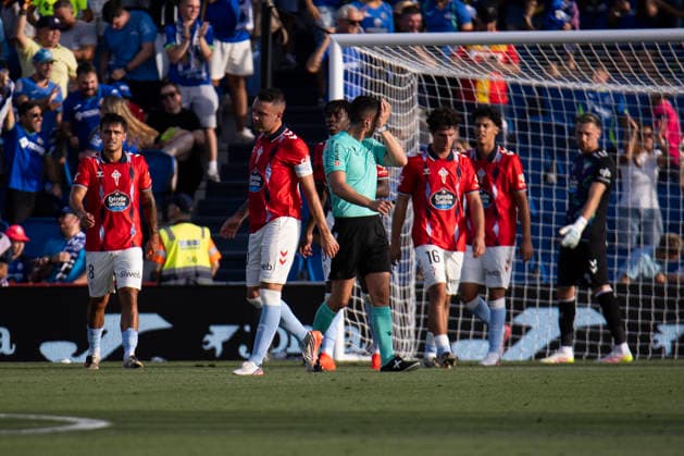 Getafe vs. Celta de Vigo, La Liga EA Sports: Iago Aspas celebrates after Martin Satriano s goal for Celta de Vigo during the La Liga EA Sports match between Getafe and Celta de Vigo at Estadio Coliseum on September 7, 2026, in Getafe, Madrid, Spain Getafe Estadio Coliseum Madrid Spain Copyright: xAlejandroxMatiasxAcostax