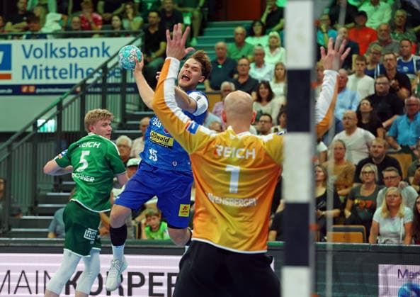 September 7, 2026, xovx, Opel Handball Bundesliga, HSG Wetzlar vs. ThSV Eisenach: Tristan Kirschner (HSG Wetzlar), David More (ThSV Eisenach), Bart Ravensbergen (HSG Wetzlar), Buderus Arena, Wetzlar, Hesse, Germany, DE