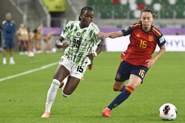 IPA88247344 - Precious Oscar (NGA) and Rosalia Dominquez (ESP) during the FIFA U-20 Women s World Cup match between Spain and Nigeria in Sosnowiec, Poland, on September 7, 2026  Copyright: xMichalxDubiel IPAxSportx xx IPA88247344