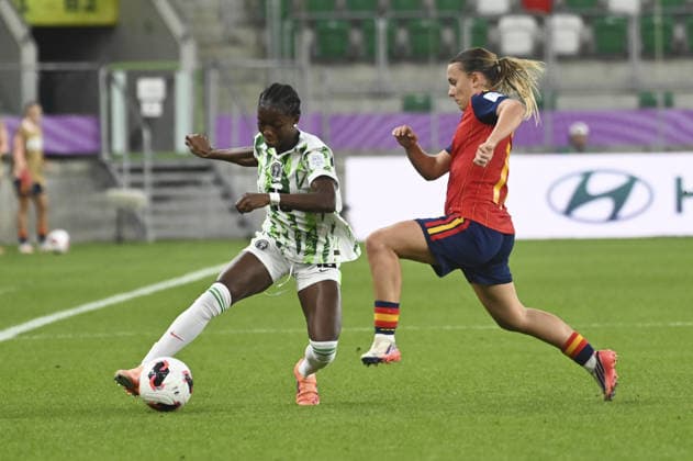 IPA88247345 - Precious Oscar (NGA) and Carla Julia (ESP) during the FIFA U-20 Women s World Cup match between Spain and Nigeria in Sosnowiec, Poland, on September 7, 2026  Copyright: xMichalxDubiel IPAxSportx xx IPA88247345