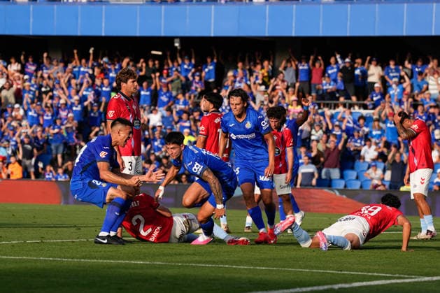 September 7, 2026, Getafe, Madrid, Spain: Martin Satriano of Getafe CF celebrates after scoring his team s first goal during the Spanish League, LaLiga EA Sports, football match played between Getafe CF and RC Celta de Vigo at Coliseum de Getafe stadium on September 07, 2026, in Getafe, Spain. Getafe Spain - ZUMAa181 20260907_zaa_a181_140 Copyright: xDennisxAgyemanx