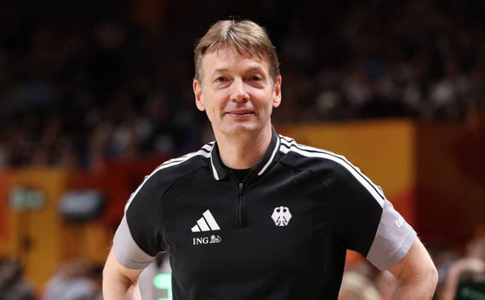 National Team Coach Olaf Lange Satisfied Portrait Close-up Sports Basketball FIBA World Cup Women s World Championship 2026 Season July 9, 2026 DBB Germany GER vs. Mali