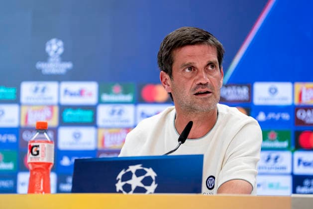 September 7, 2026, Madrid, Madrid, Spain: Cristian Chivu, head coach of Inter Milan, attends his press conference, PK, Pressekonferenz ahead the UEFA Champions League football match against Real Madrid at Santiago Bernabeu Stadium on September 07, 2026, in Madrid, Spain. Inter Milan Press Conference - UEFA Champions League - ZUMAa181 20260907_zaa_a181_166 Copyright: xAngelxPerezxMecax