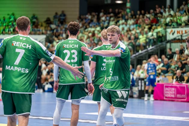 OPEL Handball Bundesliga HSG Wetzlar vs. ThSV Eisenach, 07 09 26 Tristan Kirschner HSG Wetzlar, 5, Dominik Mappes, HSG Wetzlar, 7; Marti Soler, HSG Wetzlar, 23; Georg Löwen, HSG Wetzlar, 33; OPEL Handball Bundesliga: HSG Wetzlar vs. ThSV Eisenach, Wetzlar, September 7, 26 Copyright: xBEAUTIFULxSPORTS Roeczeyx