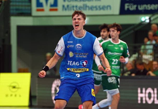 September 7, 2026, xovx, Opel Handball Bundesliga, HSG Wetzlar vs. ThSV Eisenach; Oskar Joelsson celebrates; ThSV Eisenach; Wetzlar; Buderus Arena; Hesse; Germany; DE