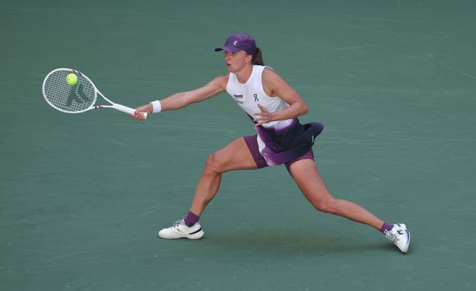 Iga Swiatek of Poland in action 2026 US Open, Day Nine, USTA Billie Jean King National Tennis Center, New York, USA - 07 Sep 2026New York USTA Billie Jean King National T New York (NY) United States of America EDITORIAL USE ONLY No use with unauthorised audio, video, data, fixture lists, club league logos or live services. Online in-match use limited to 120 images, no video emulation. No use in betting, games or single club league player publications. Copyright: xEllaxLing Shutterstockx 17137670t