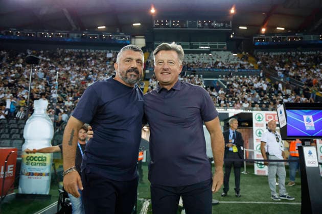 September 7, 2026, Udine, Italy, Italy: Lazio s head coach Ivan Gennaro Gattuso and UdineseÃ¢â‚¬â ¢s head coach Kosta Runjaic during the Serie A Enilive soccer match between Udinese and Lazio at the Bluenergy Stadium, north Est Italy, September 07, 2026. Udine Italy - ZUMAr199 20260907_zsp_r199_006 Copyright: xMattiaxRadonix