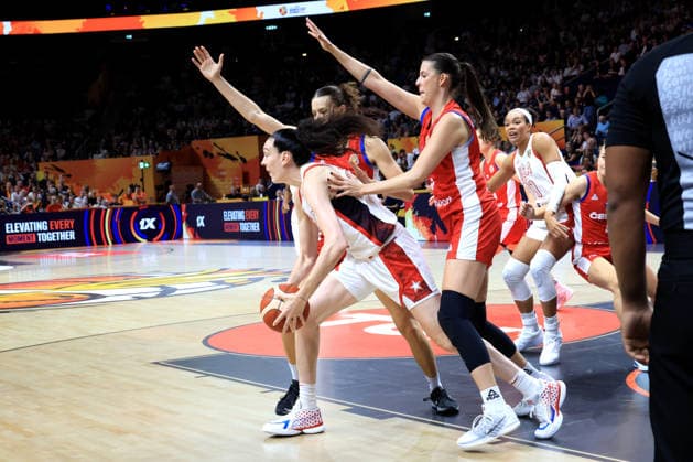 September 7, 2026, Basketball, Women s, FIBA Basketball World Cup, 2026, USA vs. Czechia: Breanna Stewart (USA) 10, Natalie Stoupalova (Czechia) 5, Berlin Uber Arena, Berlin, Germany Copyright: xNordphotox xEnglerx