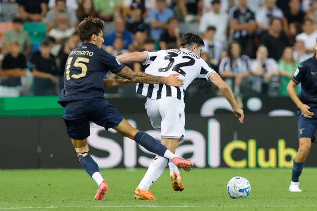 Udinese Calcio v SS Lazio - Serie A 2026 27 Lazio s Romano Floriani in action against Udinese s Jurgen Ekkelenkamp during the Serie A Enilive soccer match between Udinese and Lazio at the Bluenergy Stadium in northern Italy on September 7, 2026. Udine Italy Italy  Copyright: xMattiaxRadonix originalFilename:radoni-udinesev260907_npwxb.jpg